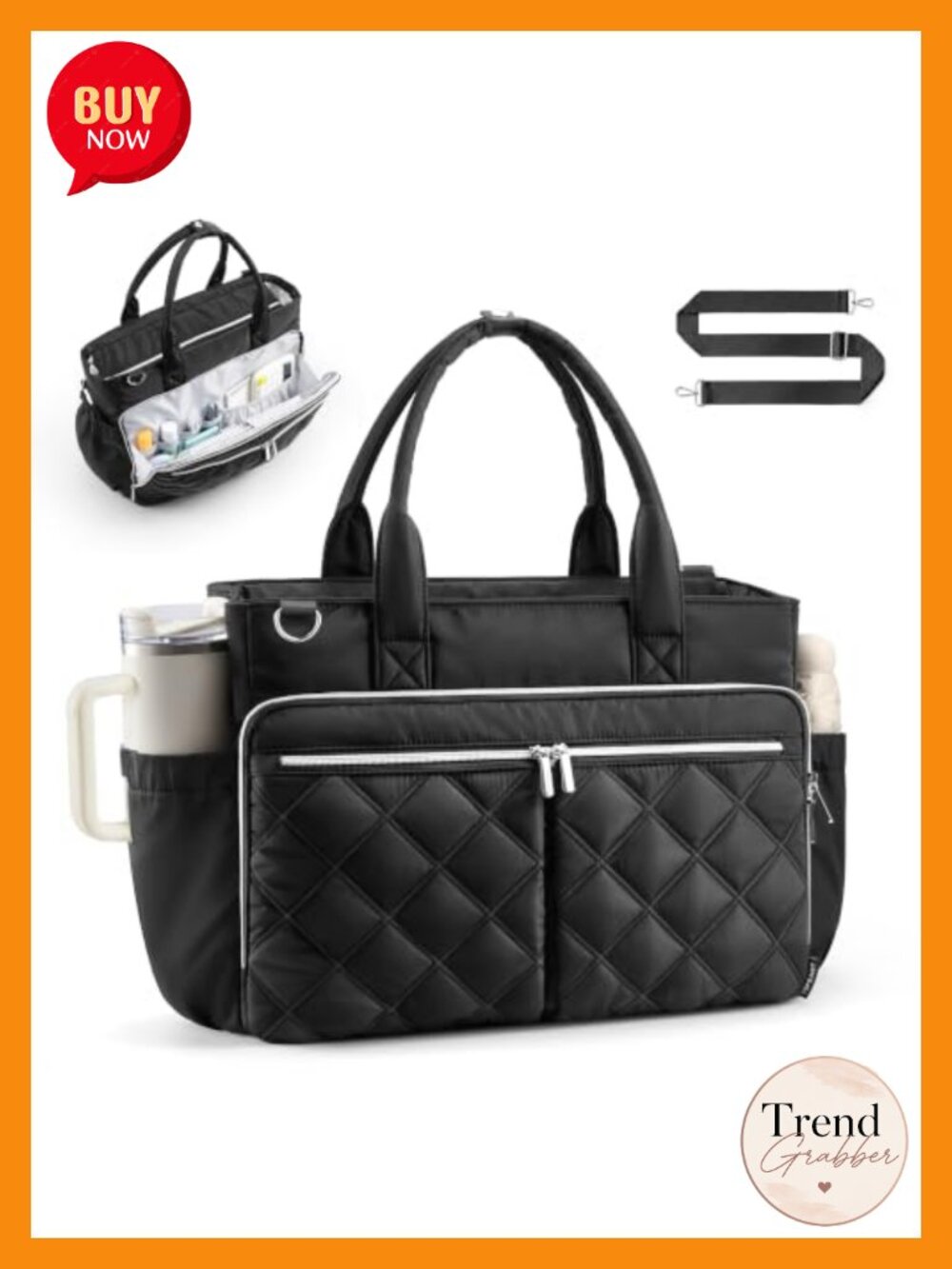 Quilted Puffer Laptop Tote Bag for Women Waterproof Work Travel Handbag